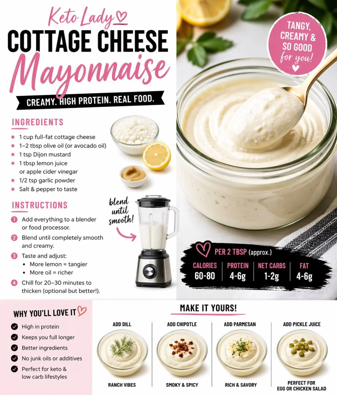 Keto Lady Cottage Cheese Mayonnaise