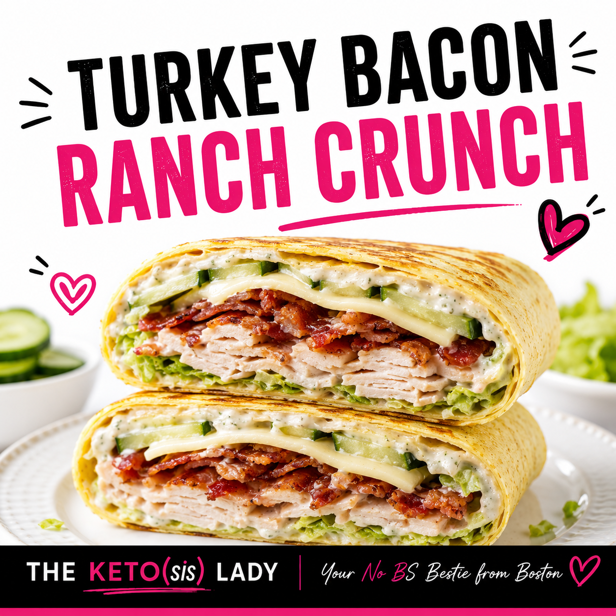 The Keto Lady Turkey Bacon Ranch Crunch Sandwich