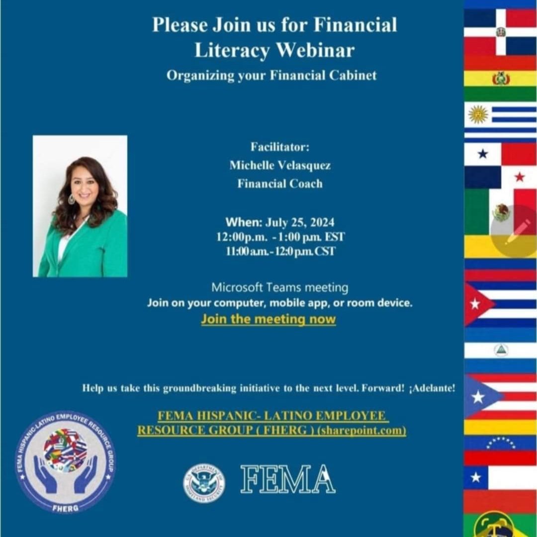 FEMA Latino ERG Financial Literacy Webinar: Organizing Your Financial Cabinet
