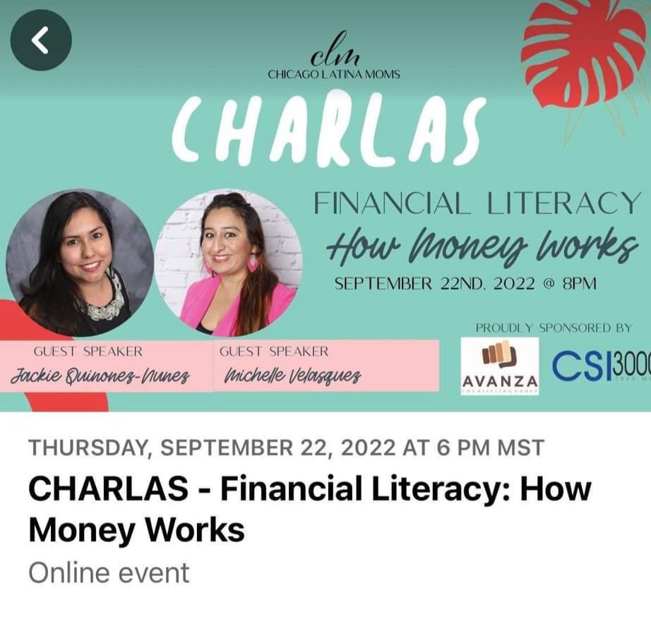 Chicago Latina Moms Charlas: Financial Literacy, How Money Works