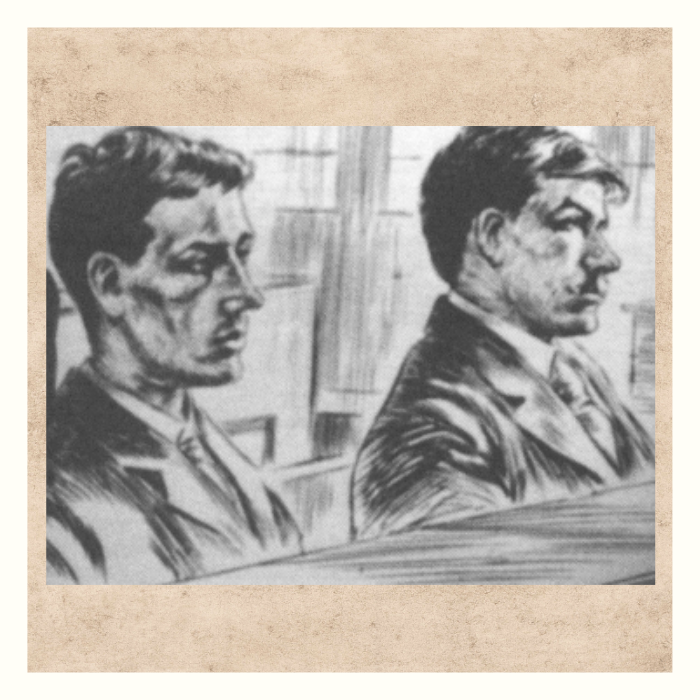 Court drawing of Albert and Alfred Stratton