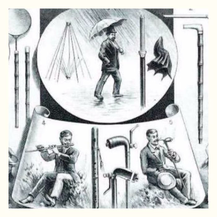 Multi-purpose cane - Victorian era invention