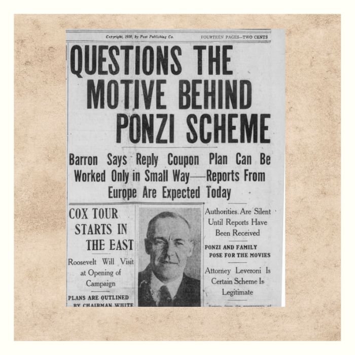 Boston Post headline attacking Ponzi