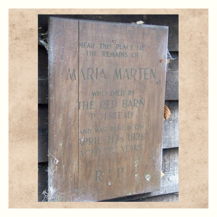 Plaque marking the burial location of Maria Marten