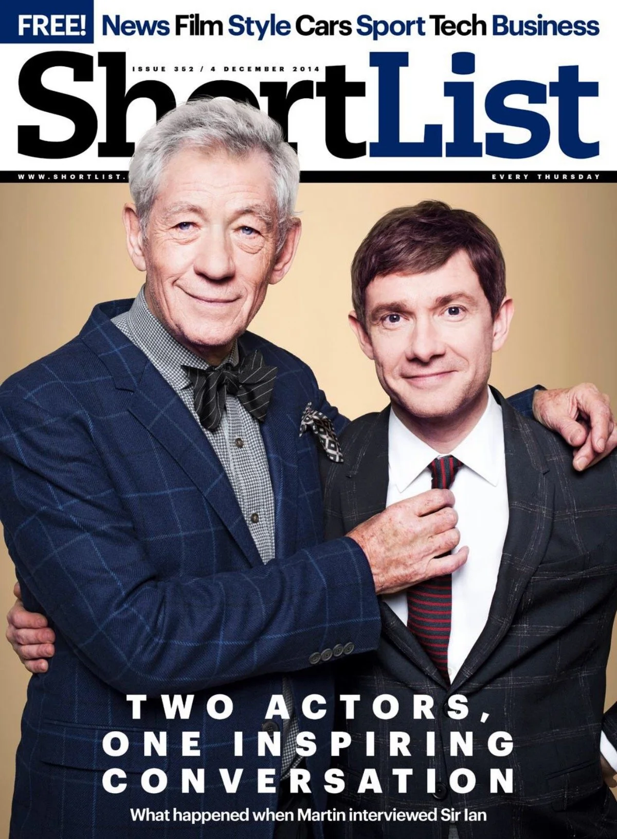 Ian McKellan and Martin Freeman - Shortlist Magazine 352 Cover - 2014