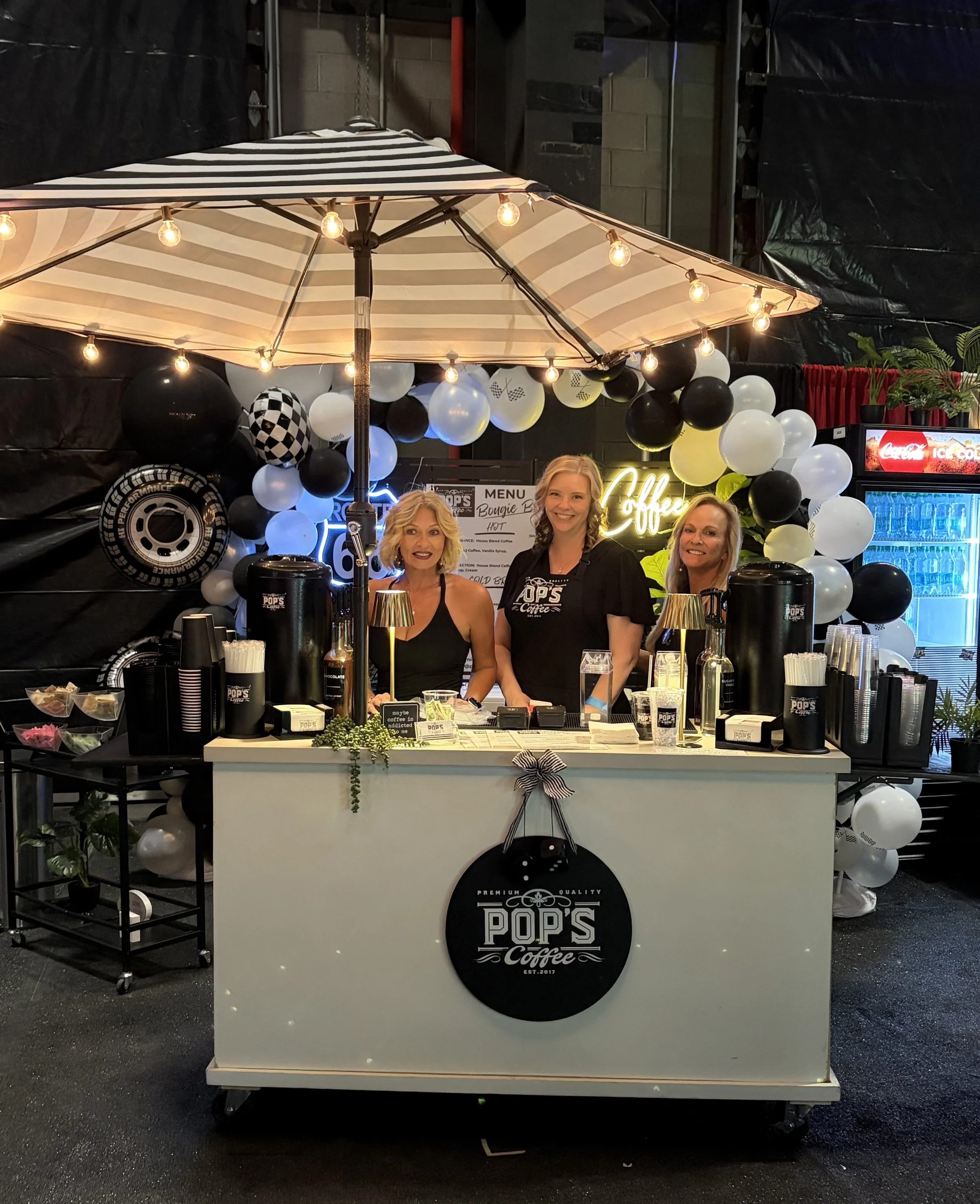 The Pop's Premium Coffee team serving guests at the Barrett-Jackson Scottsdale auction.