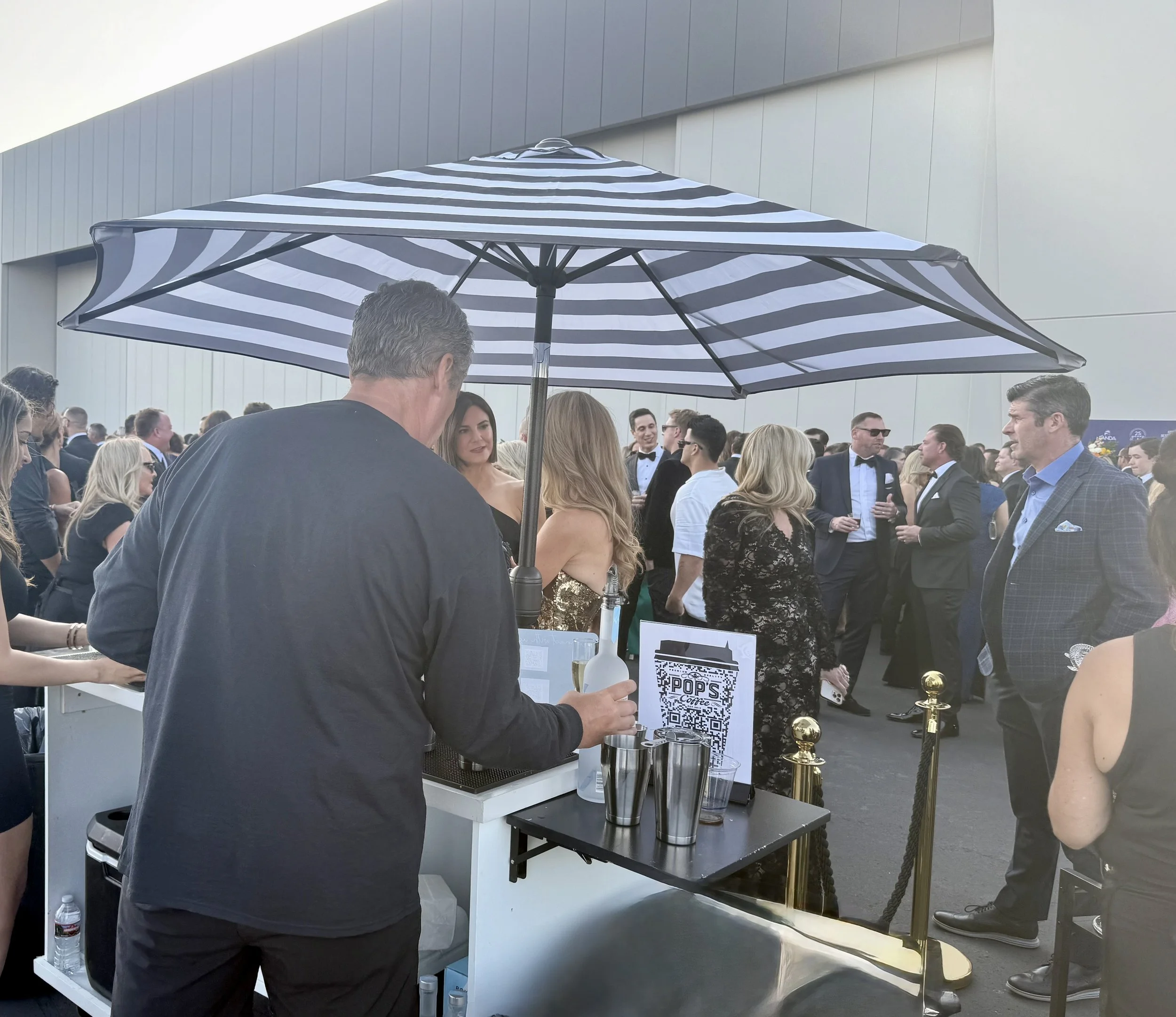 Guests enjoying the Pop's Premium Coffee experience at a private event in Arizona.