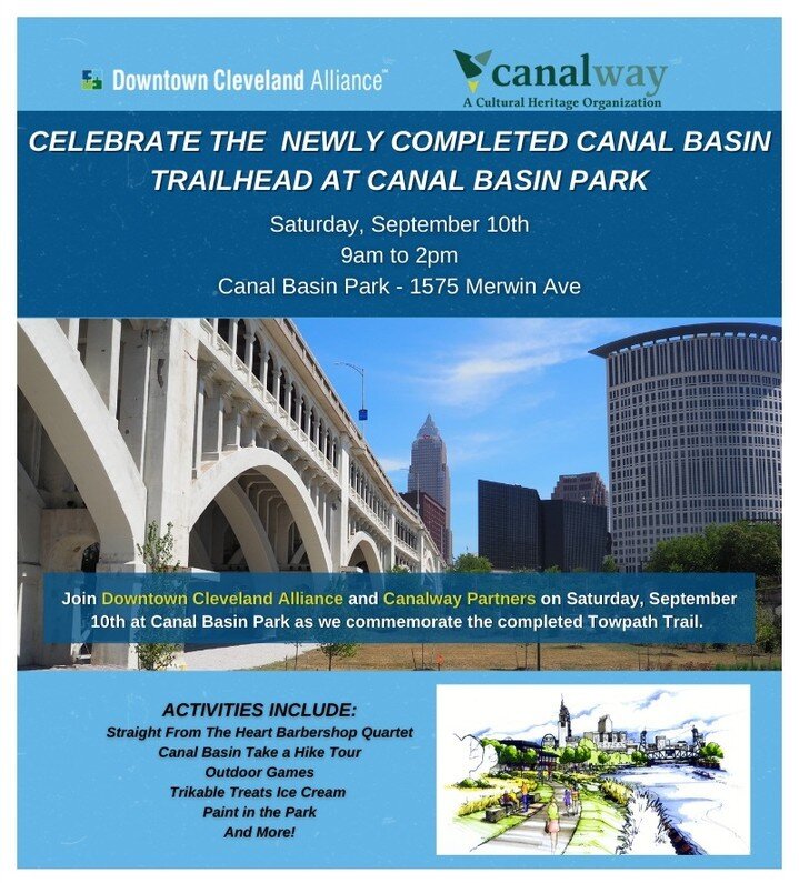 Take our Canal Basin tour on Saturday, September 10th, and stick around for other festivities that morning! Visit takeahikecle.com to sign up for the tour, and check out the link in our bio for more information on the celebration after!