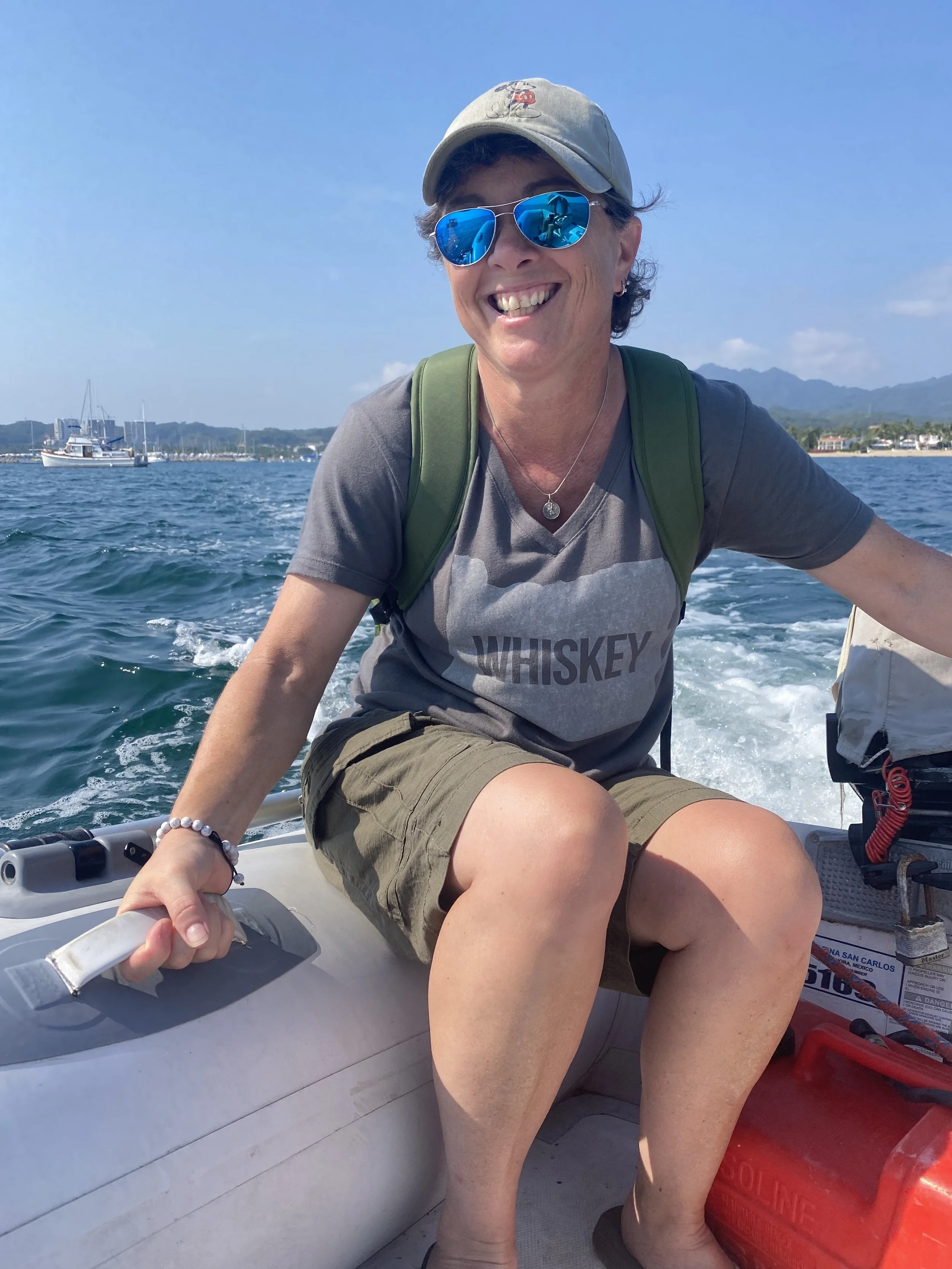 Student driving the dingy