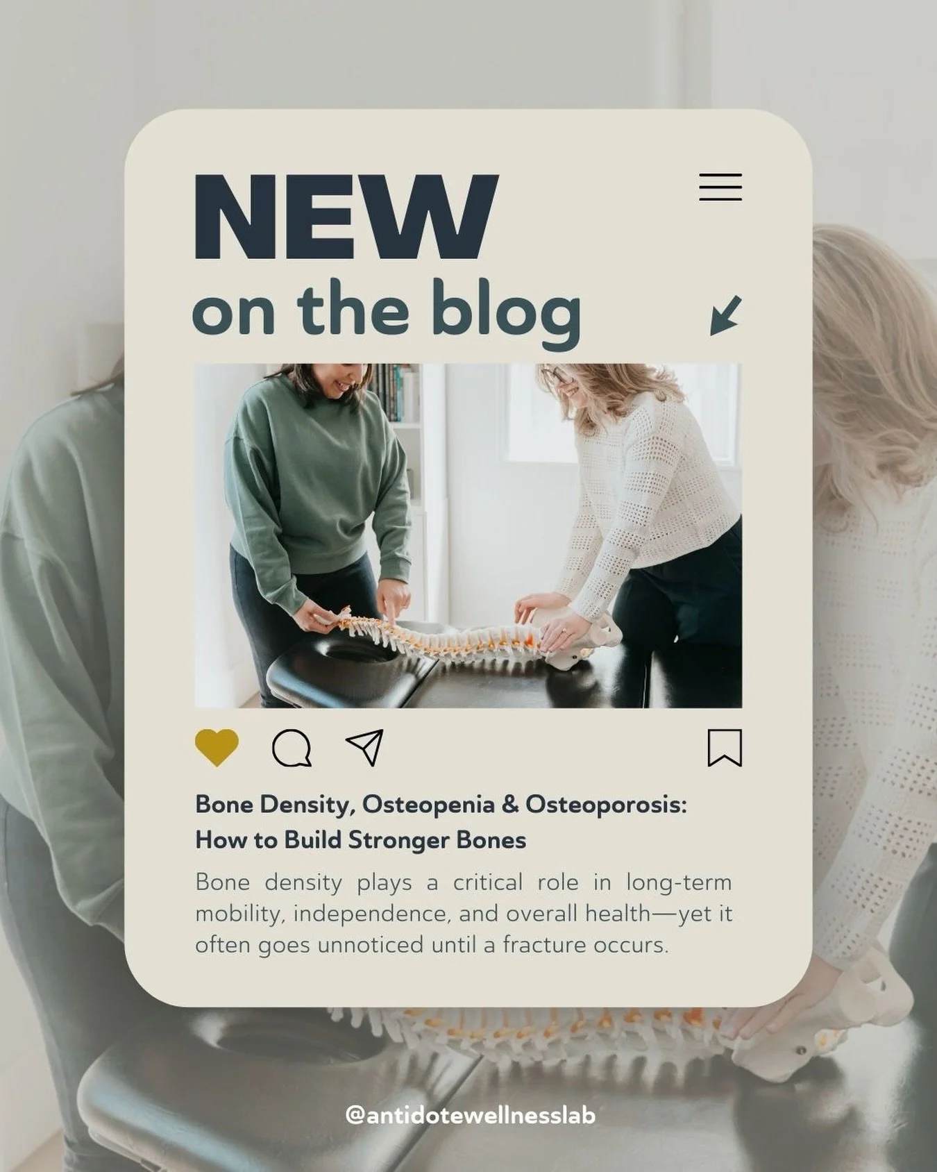 New on the Blog: Bone Density &amp; Lifelong Bone Health

This month, Dr. Sarah Grammaticos, ND, explores why bone density matters more than most of us realize. From understanding osteopenia vs. osteoporosis to breaking the myth that bone loss is ine