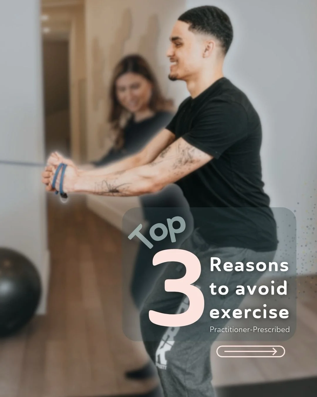 Top 3 Reasons to Avoid Practitioner-Prescribed Exercises 

1-They might actually work
Like&hellip; imagine feeling stronger, moving better, and having less pain? Sounds suspicious.

2-They only take a few minutes
Who has time for 5&ndash;10 minutes o