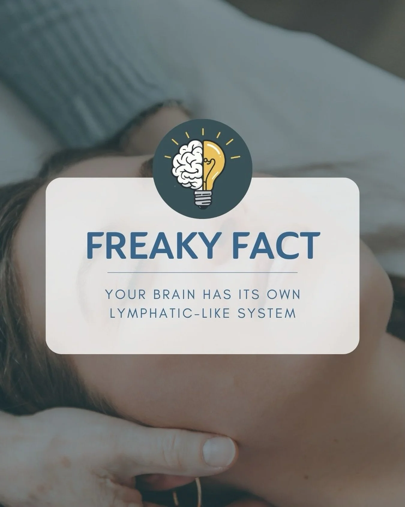 Freaky Friday Fact 👀🧠

Your brain has its own lymphatic system&hellip;
and it mostly cleans house while you sleep.

Yes&mdash;while you&rsquo;re resting, your body is literally clearing out waste from your brain through what&rsquo;s called the glym