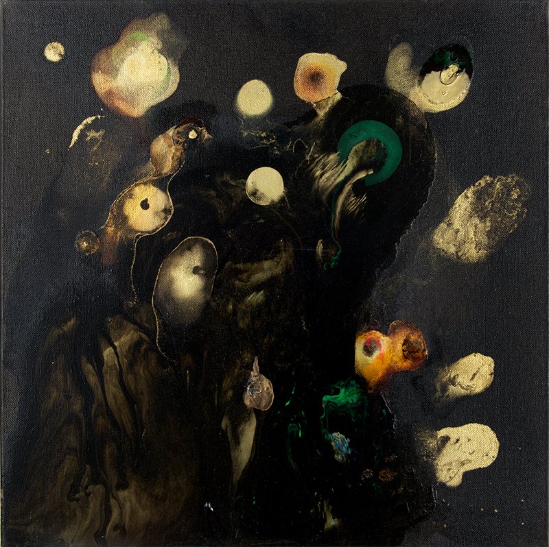 beth-partridge-artist-black-gold-orange-orb-painting