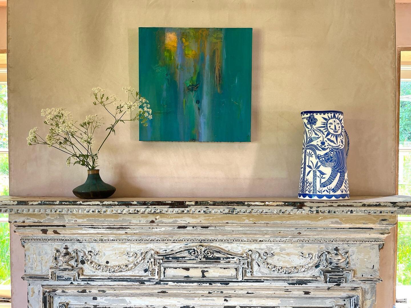 A warm hello to you all on this sunny May Day. 
I&rsquo;m yet to decide on a name for this piece and I gratefully welcome suggestions . 
It holds such presence and was one of those paintings that completed its expression without hesitation, pause or 