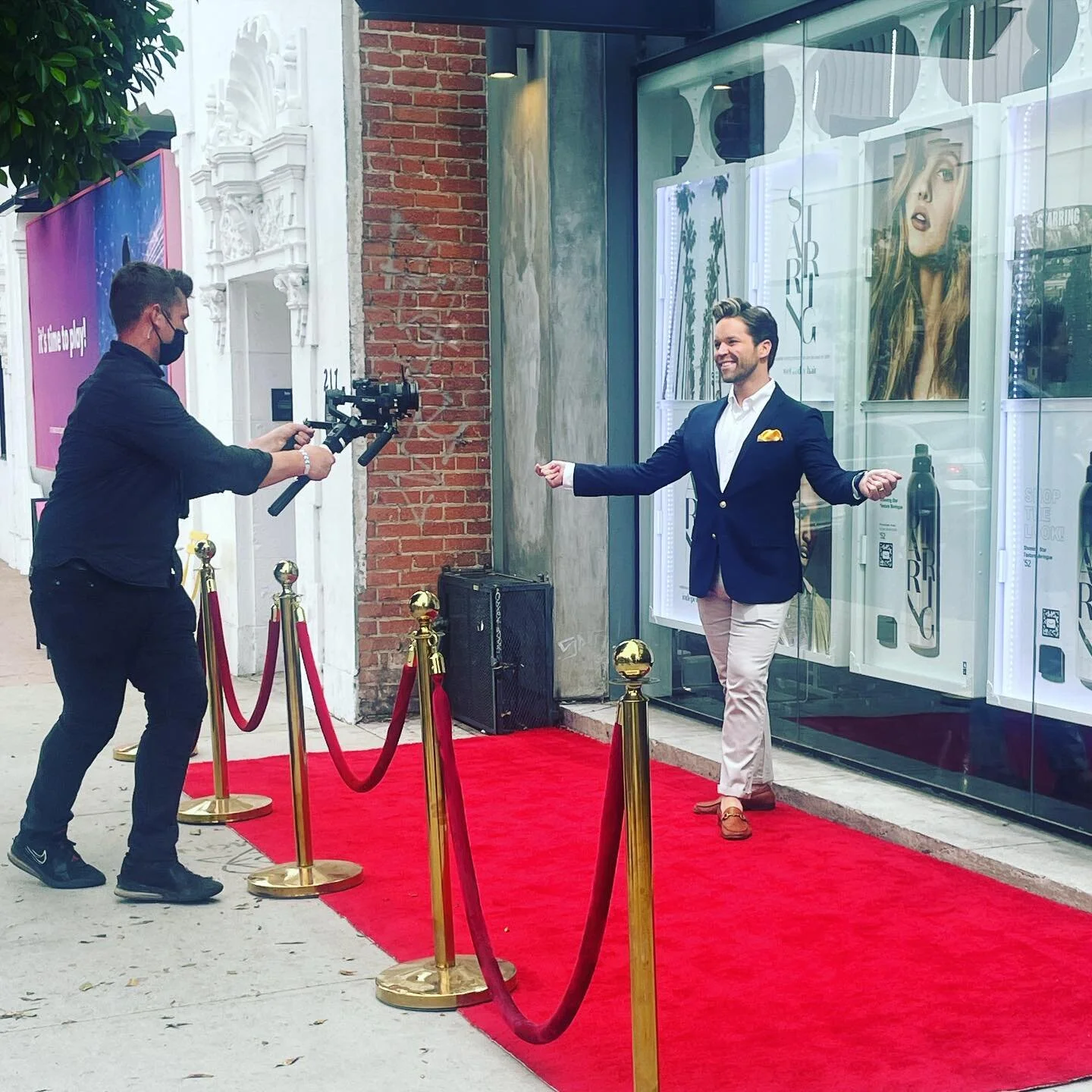 Making an entrance&hellip; #bts #filming #blowingLA