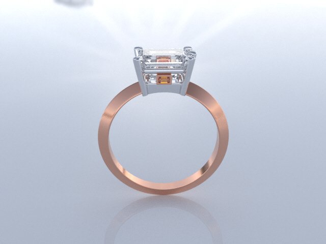 Emerald Cut Diamond Ring | Side View