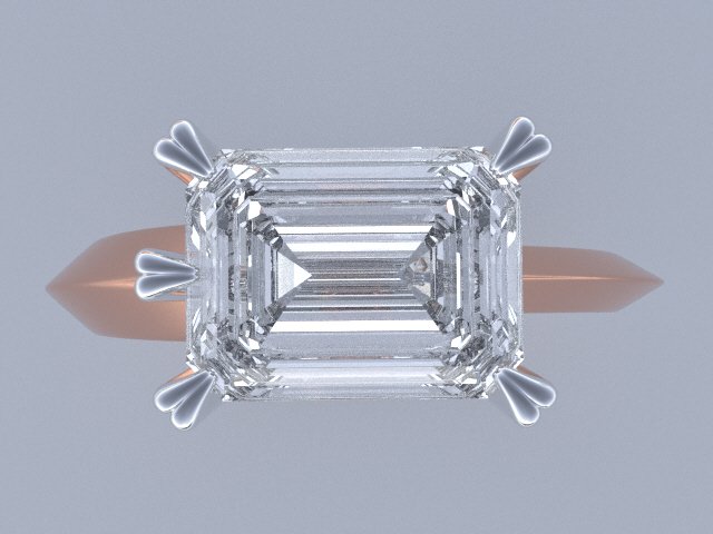 Emerald Cut Diamond Ring | Top View