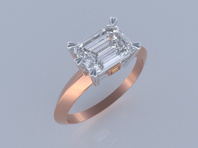 Emerald Cut Diamond Ring | Top View