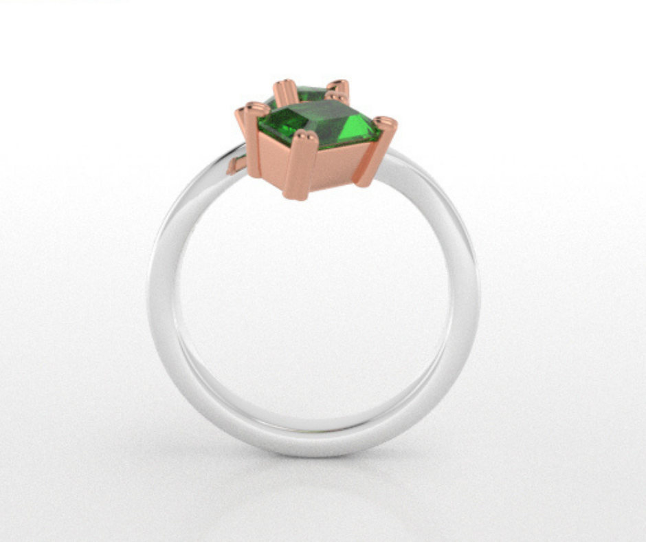 Customized Emerald Ring | Side View
