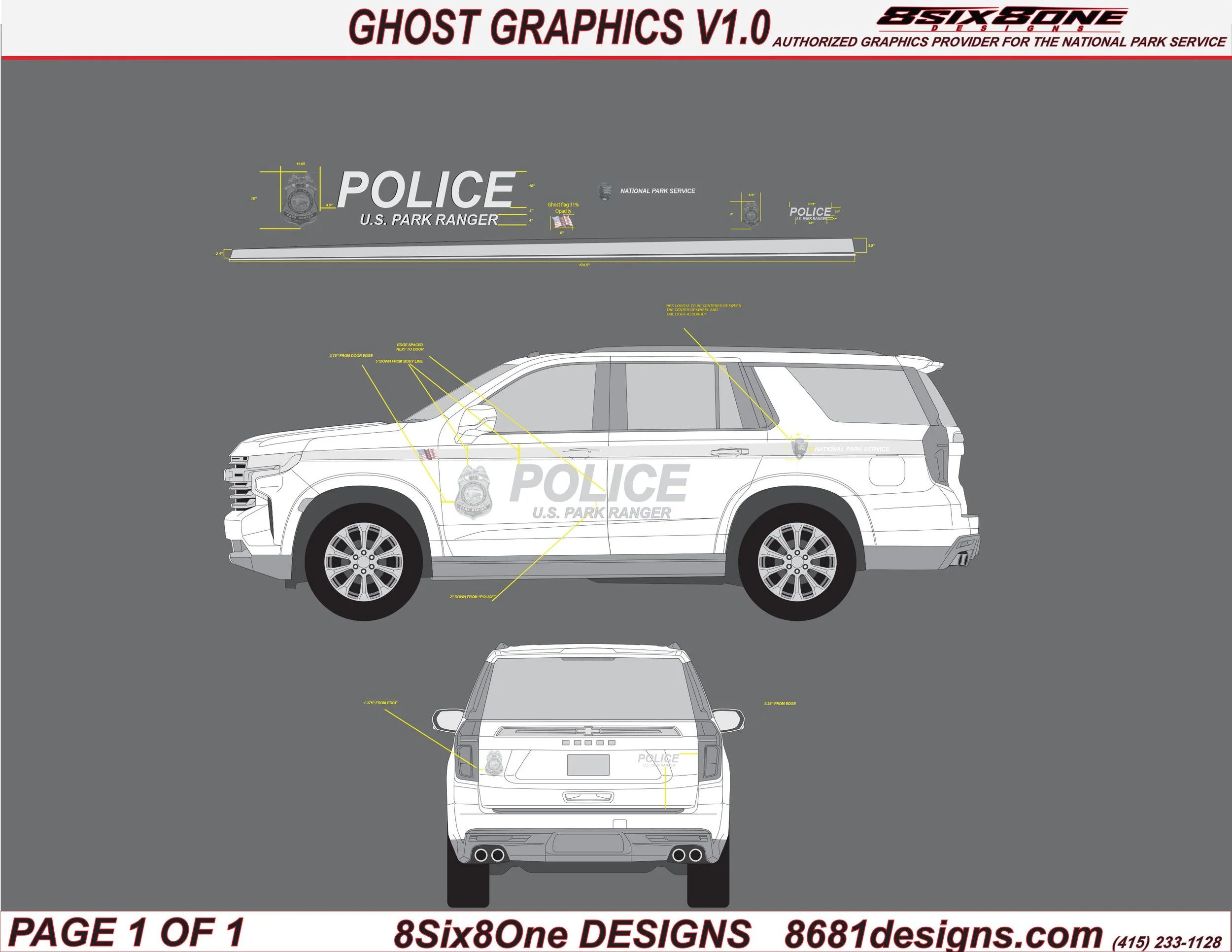 2026  GHOST PACKAGE 2023-PRESENT CHEVY 2500 PICK UP GRAPHICS PACKAGE (truck image coming soon)