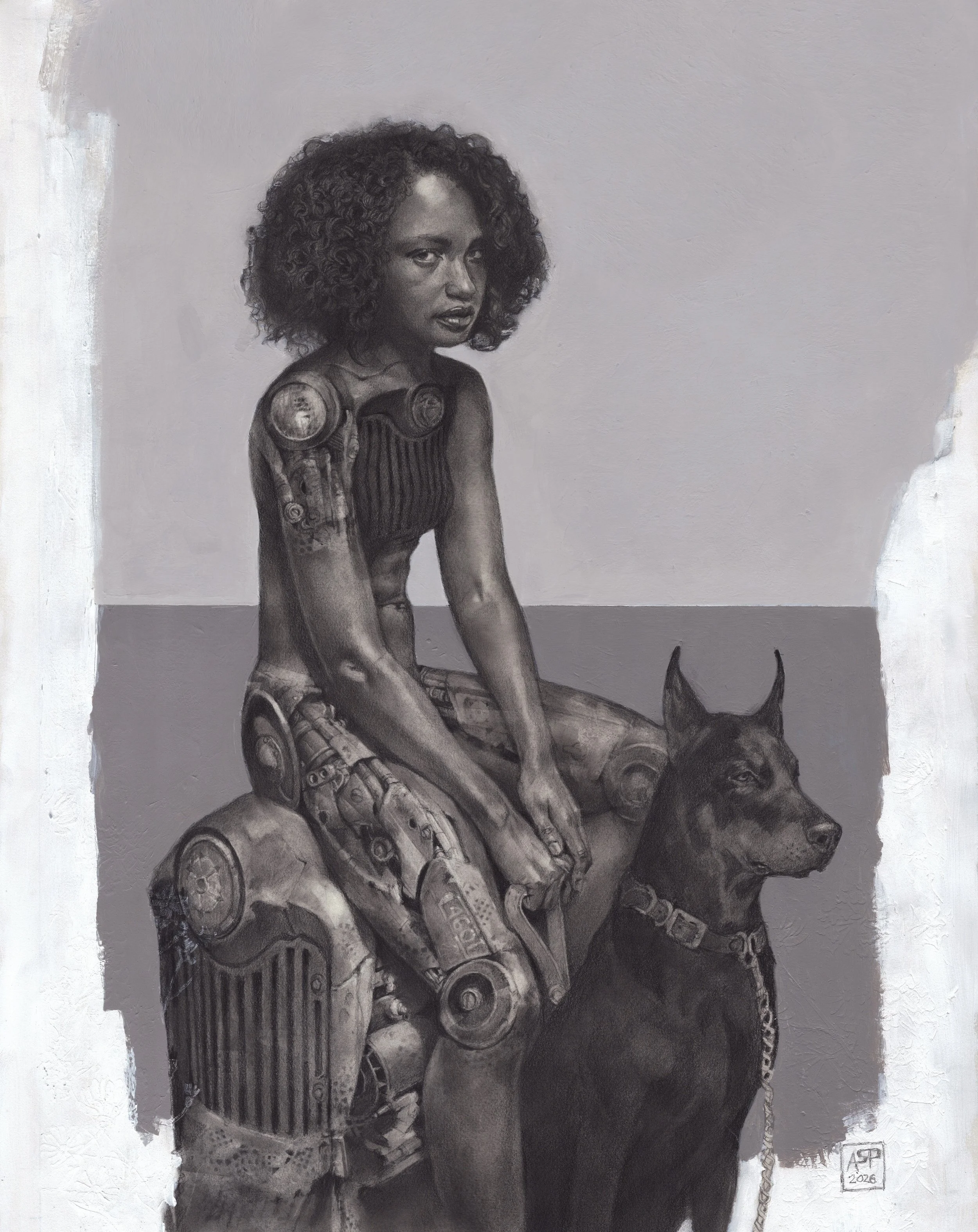 A MACHINE AND HER DOG
