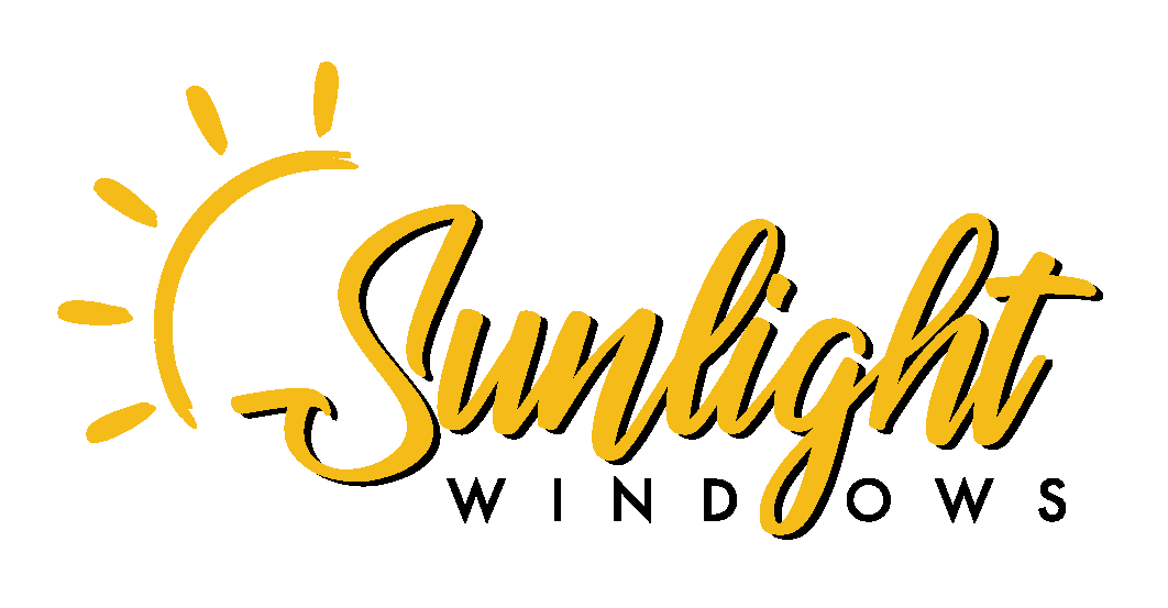 Logo for Sunlight Windows with a stylized yellow sun and cursive font.