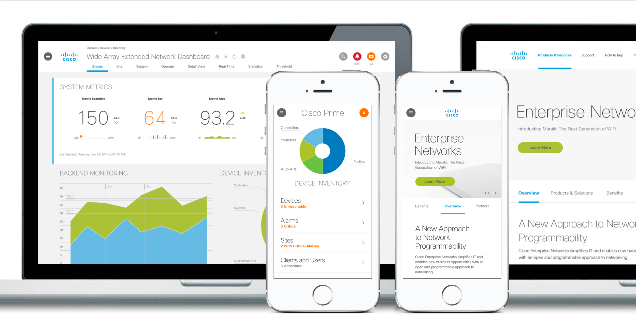 New Cisco Design Language shown on laptop and mobile device