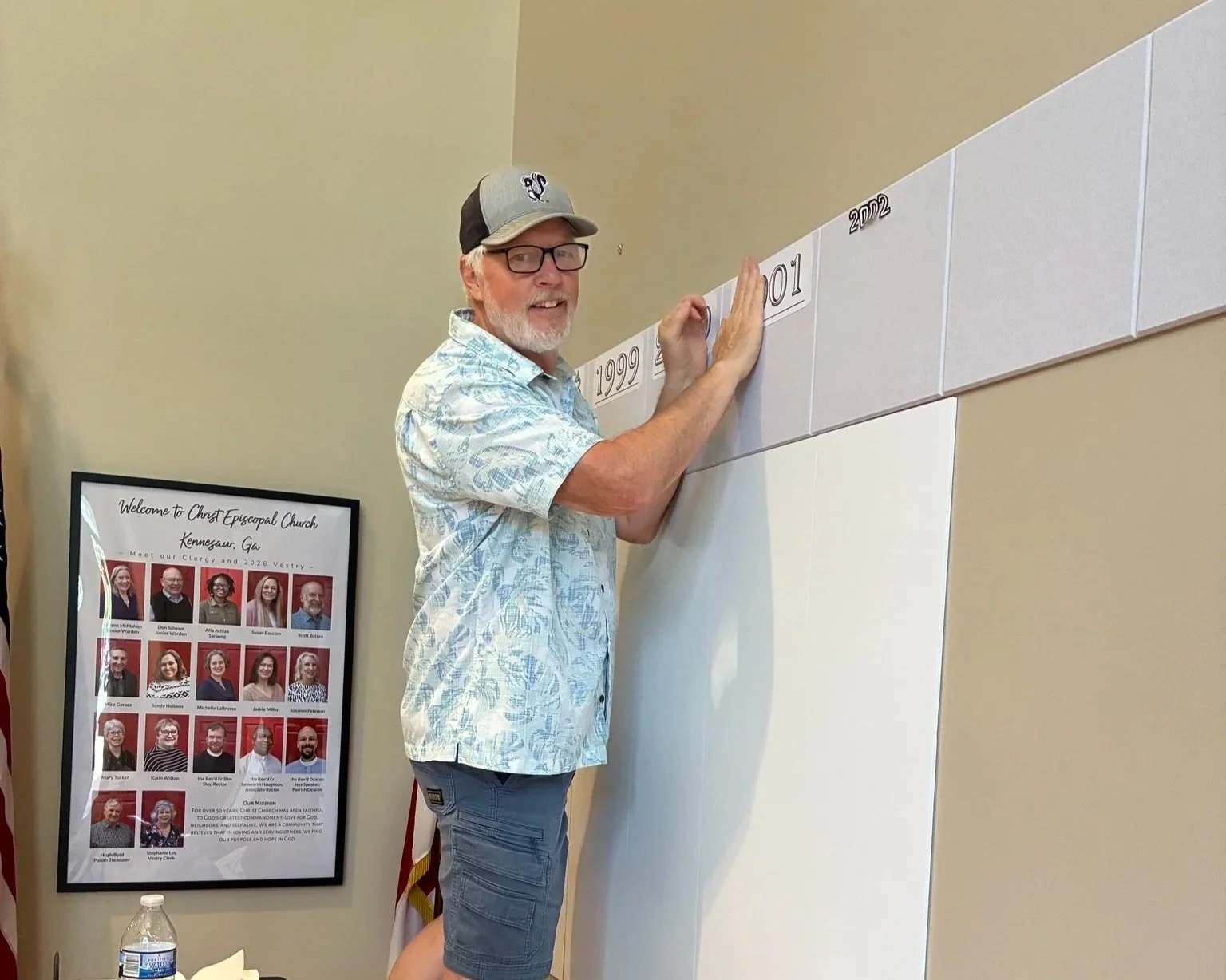 50th Anniversary Committee installing the timeline - 8/5/2026