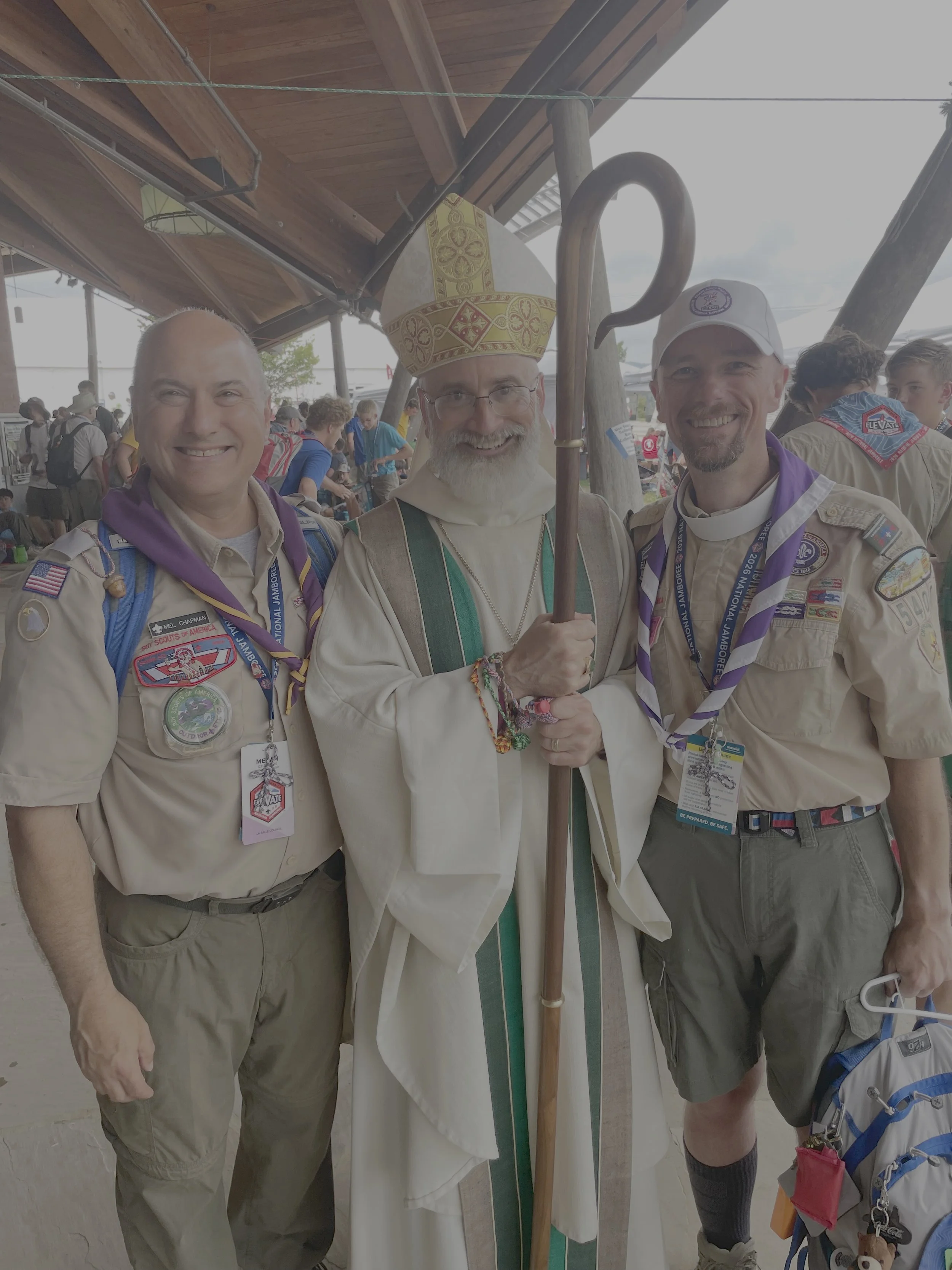 Deacon Jess at the 2026 National Scout Jamboree with the Rt. Rev. Matthew Cowden, Bishop of West Virginia - 7/26/2026