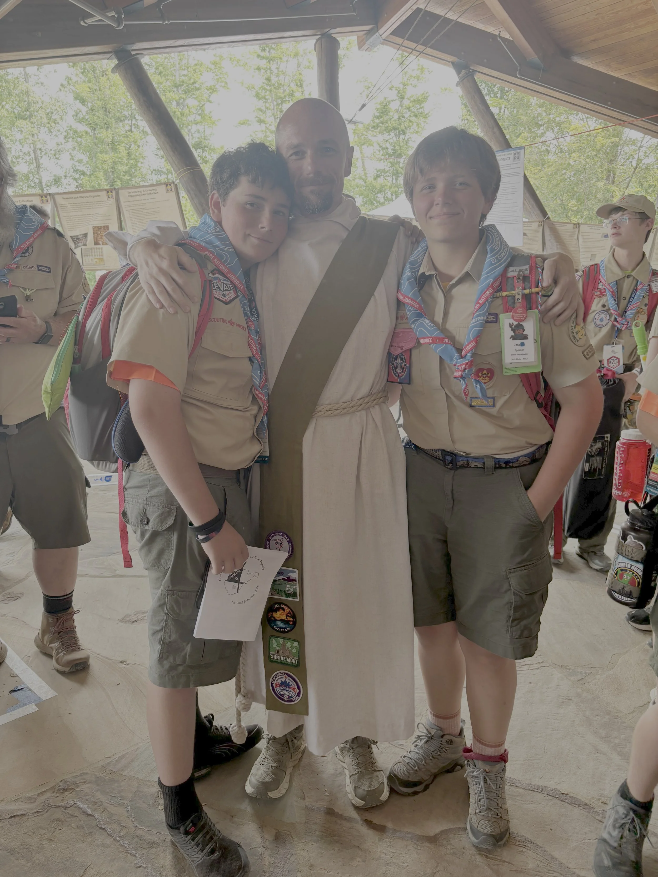Deacon Jess with his children at the 2026 National Scout Jamboree - 7/26/2026