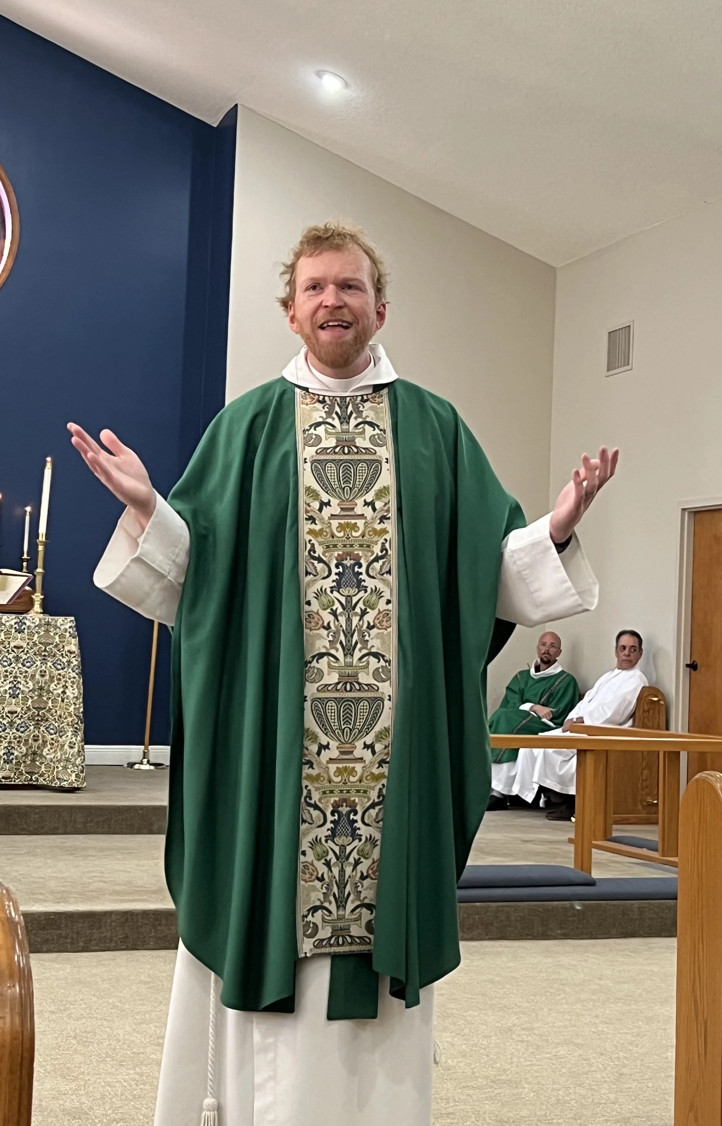 Fr. Ben delivering the homily - 8/16/2026