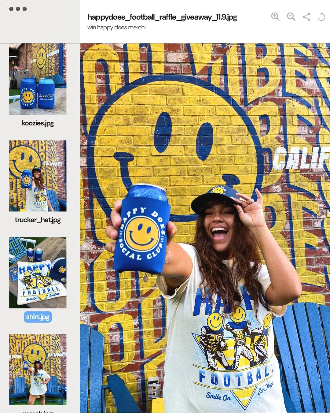 FOOTBALL RAFFLE ‼️ Come into Happy this Sunday, 11/9 to watch the games! Grab a raffle ticket at the door for your chance to WIN MERCH. We&rsquo;ll be giving away Happy Does Koozies, a trucker hat and our football shirt! 🏈