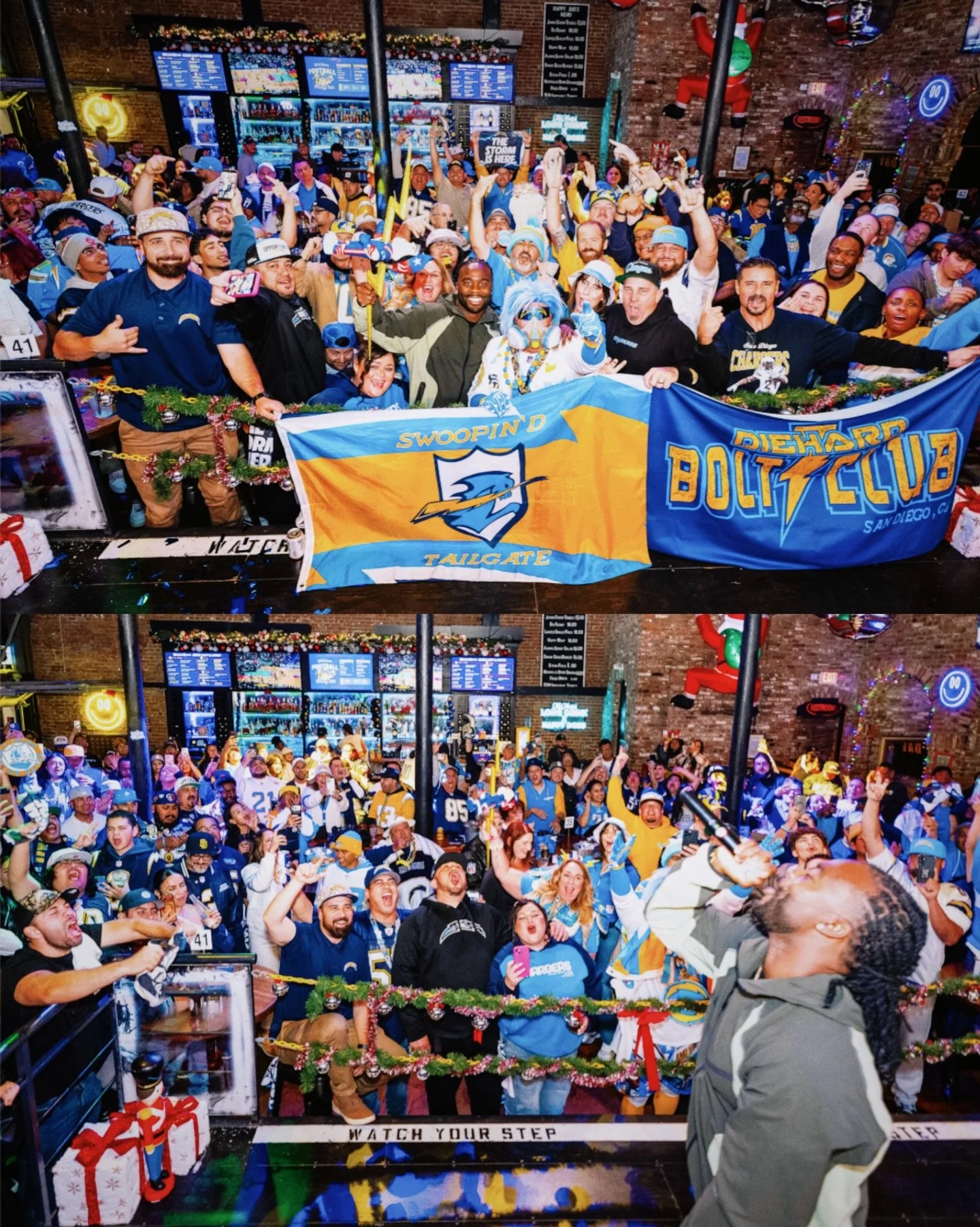 Have no fear, the storm is here ⚡️⚡️⚡️ We&rsquo;re CHARGED UP for PLAYOFFS at Happy. Chargers Watch Party starts at 4PM! #BTFU 

⚡️Wear @chargers gear for 10% OFF your tab
⚡️Family-friendly event 
⚡️No reservations. First come, first served 

📸: @ch