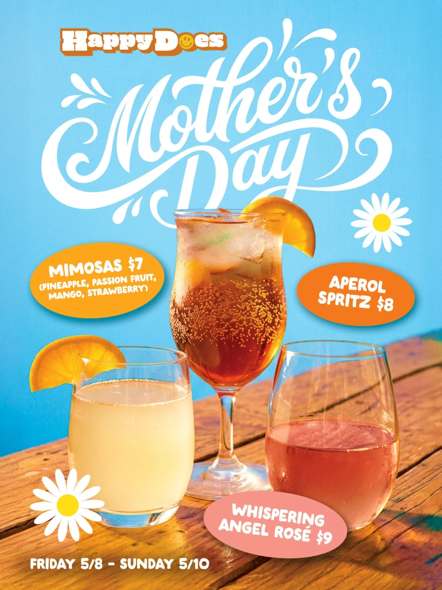 If you&rsquo;re a mom, mommy or mamacita, we wanna cheers to YOU! 🥂💐 Let us fill up your cup with $7 mimosas, $8 aperol spritzes and $9 ros&eacute;s starting NOW through Mother&rsquo;s Day!