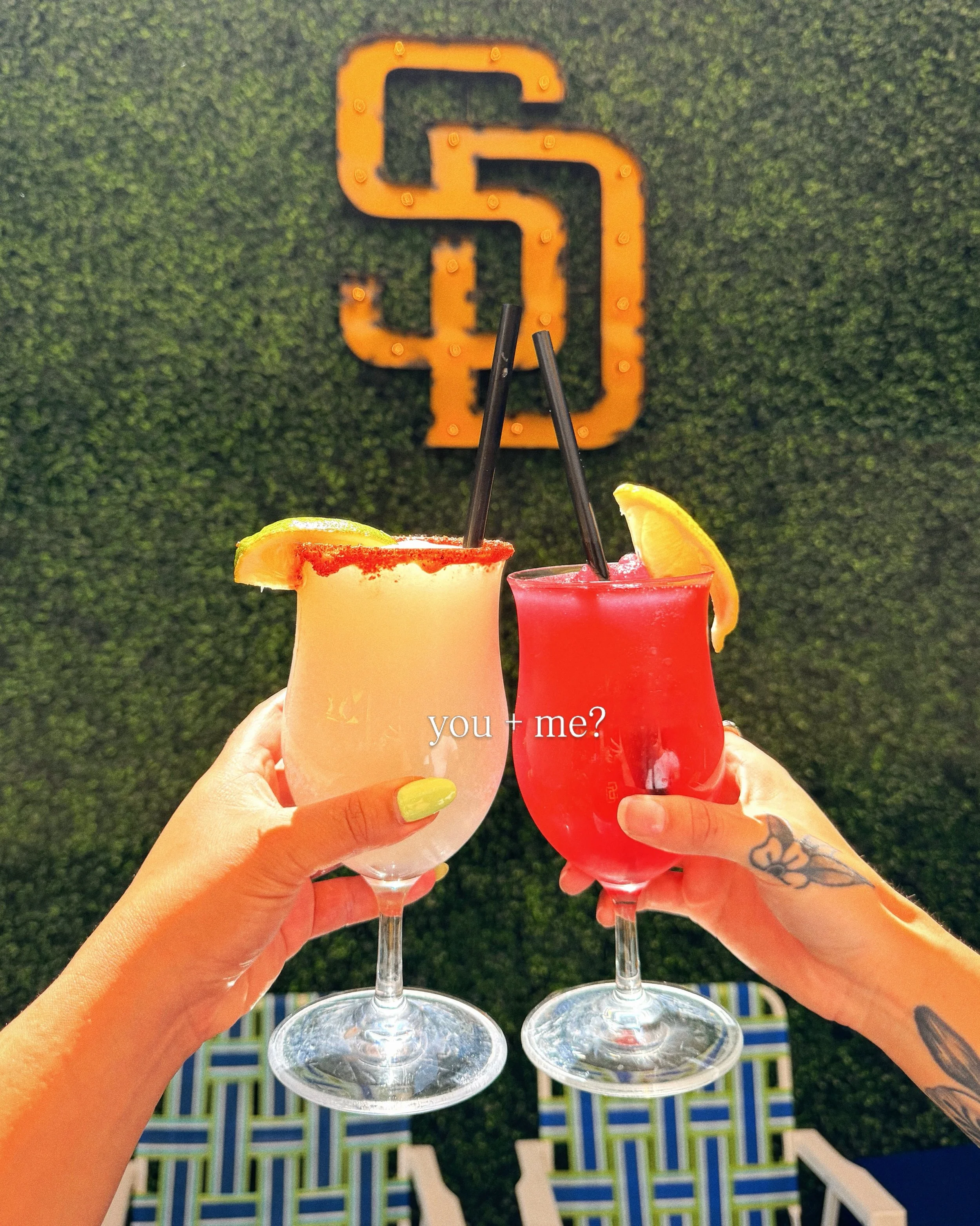 Let your day drinking partner know what time it is 🫡🍹Get here soon&mdash;the sun is shining and the boozy slushies are flowing! #lfgsd