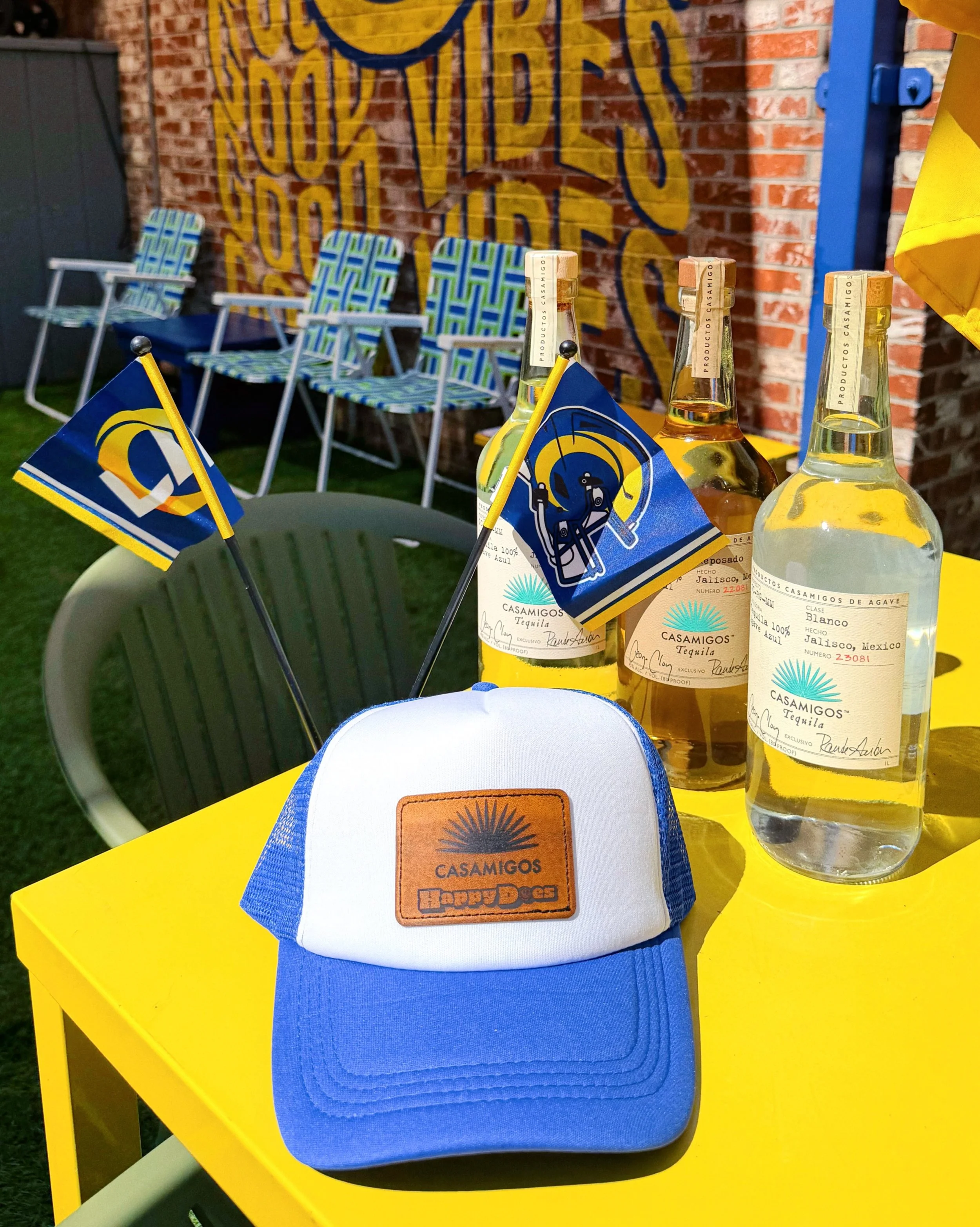 RAMS CASA! 🐏🏡 Order 2 Casamigos drinks and get a free Casamigos x Happy Does hat during the Rams vs. Bills game this Monday, 10/12!

&bull; Monday Night Football: doors open @ 3pm
&bull; Wear Rams merch and get 15% OFF your tab!