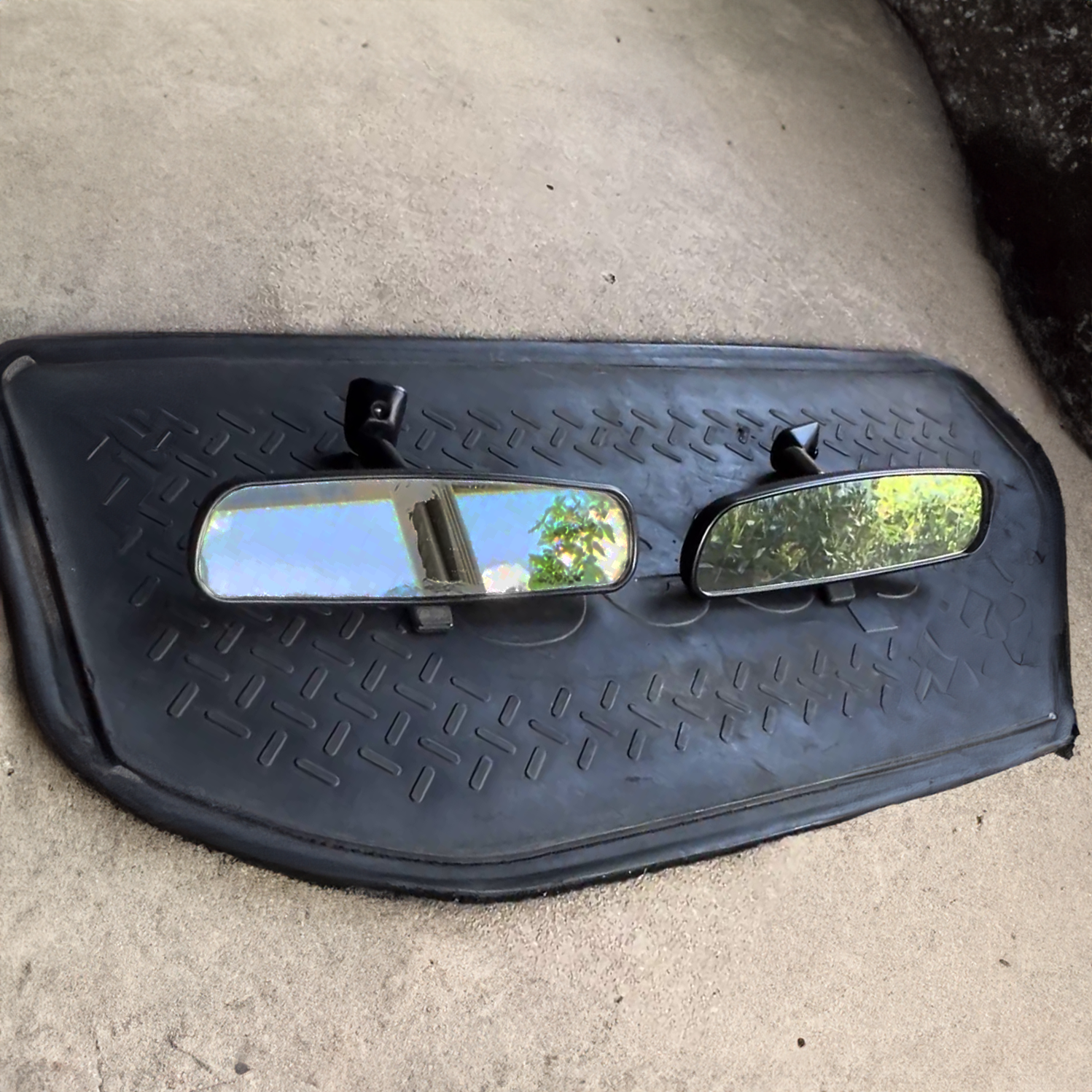 Comparison between old and new mirror.