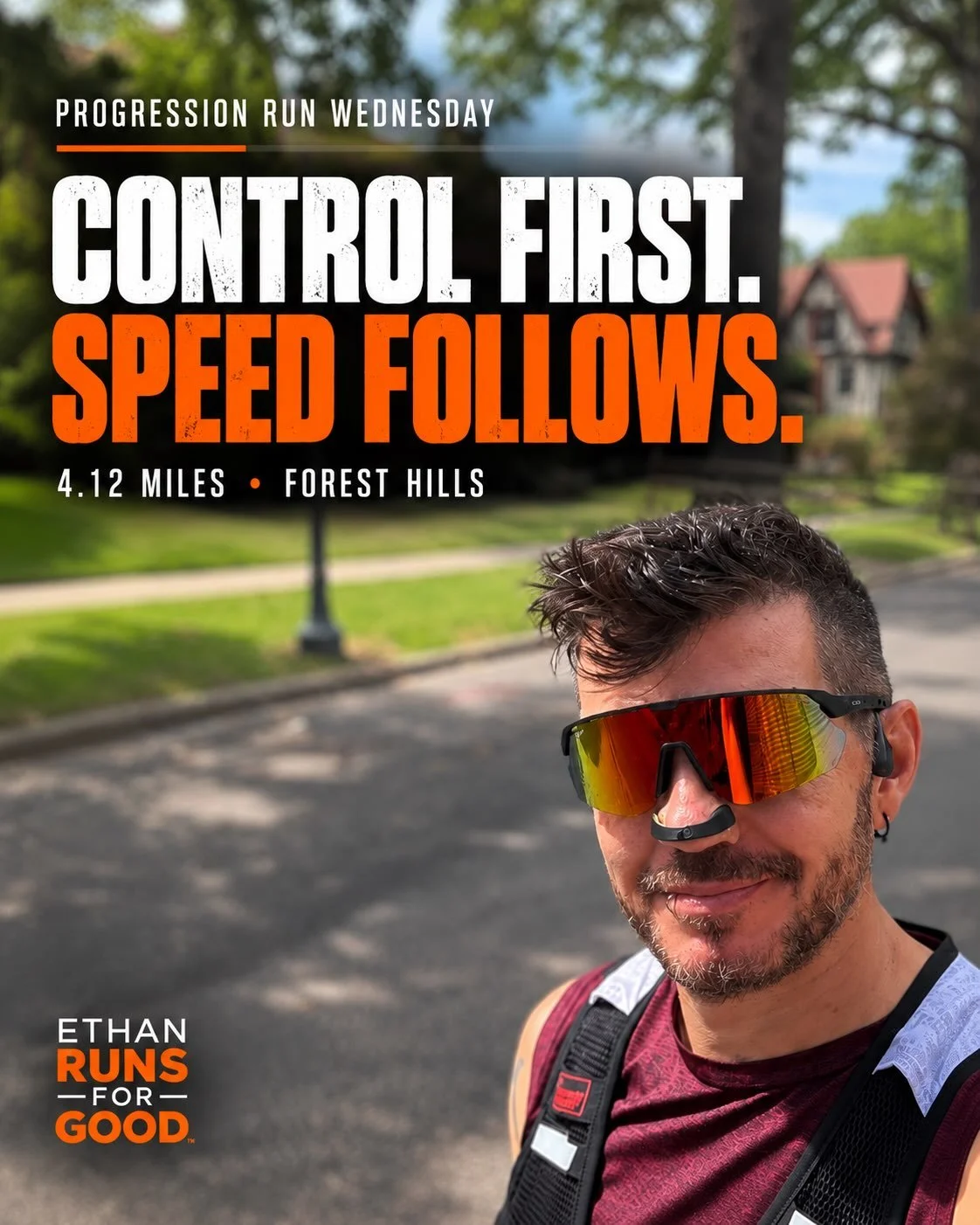 PROGRESSION RUN WEDNESDAY.

Today&rsquo;s assignment was pretty simple: start controlled, keep building, and finish faster than I started.

4.12 miles through Forest Hills in 35:11 &mdash; 8:32/mi average.

The work:
0.50 @ 8:40 &rarr; 8:23
1.00 @ 8: