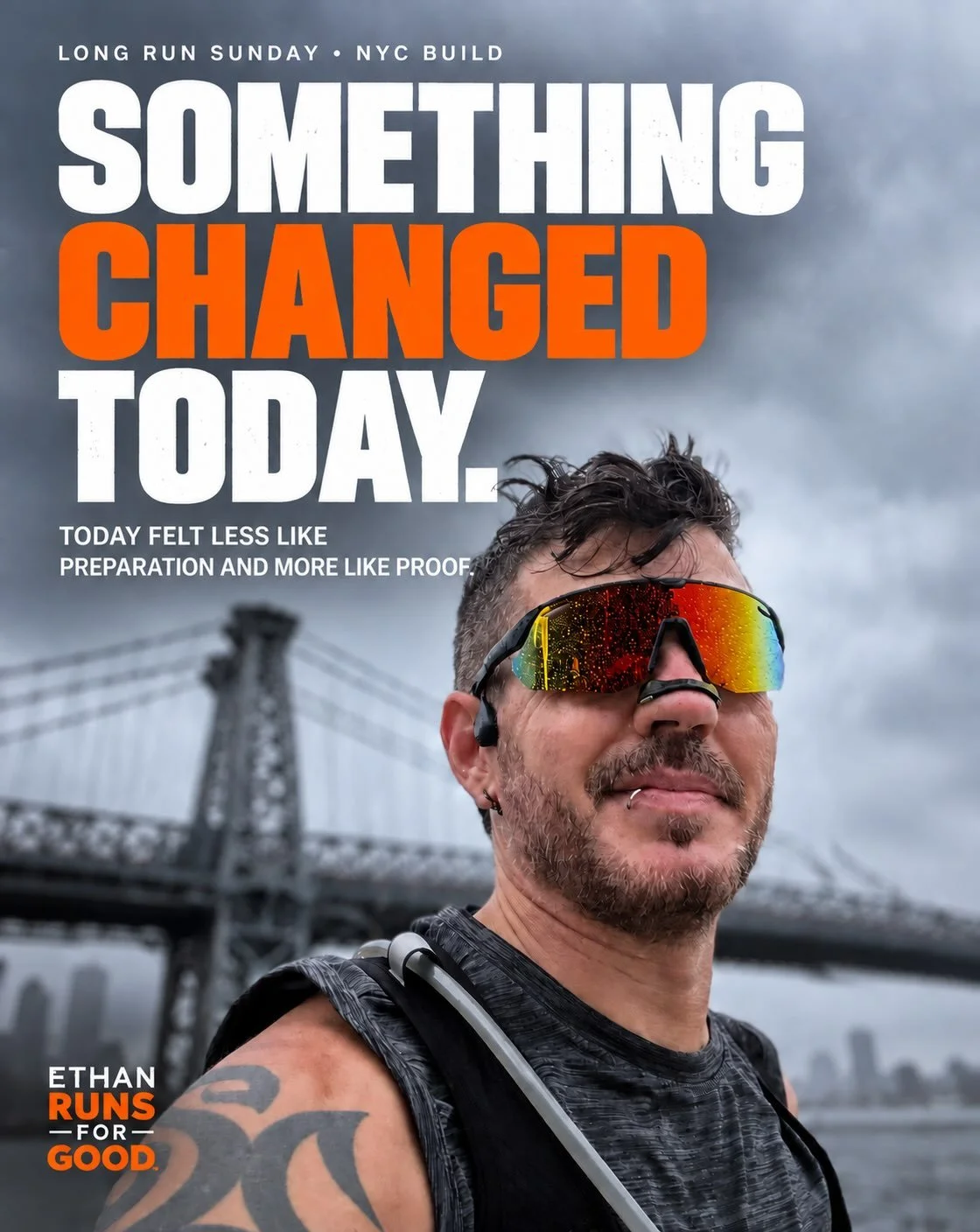 Something changed today.

19 miles through a very wet New York &mdash; Forest Hills to Brooklyn and back &mdash; with progression work layered throughout.

And for the first time in this build, I wasn&rsquo;t spending the long run wondering whether I