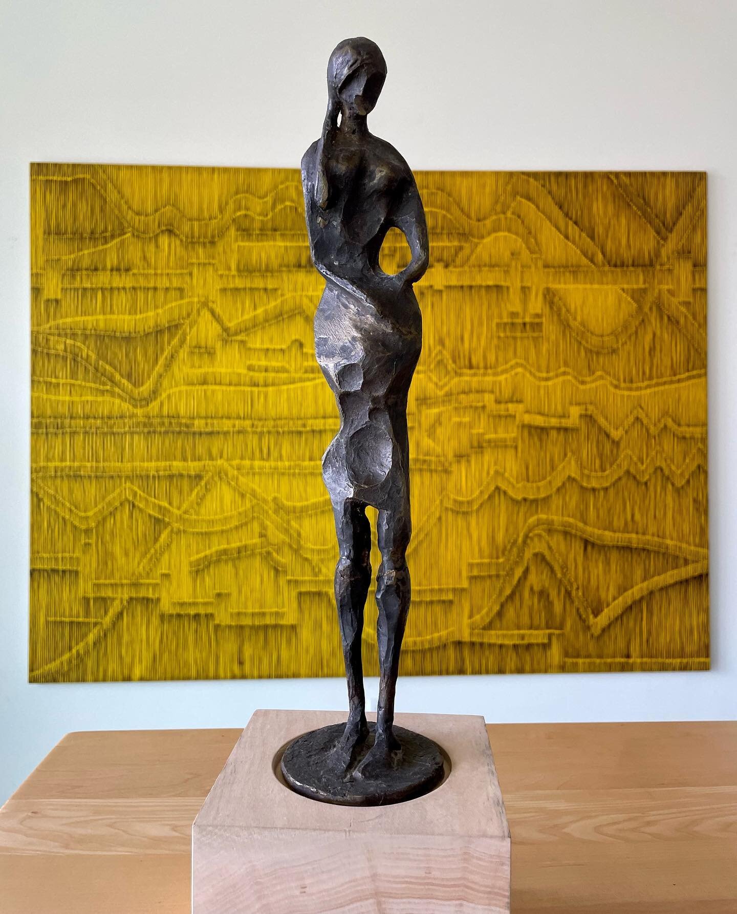 A bronze casting from the sixties inherited from a collection on the west coast!
I cast this piece by lost wax process titled &ldquo;Woman with Child&rdquo; 1964. It is nice to have her back after more than 50 years apart.