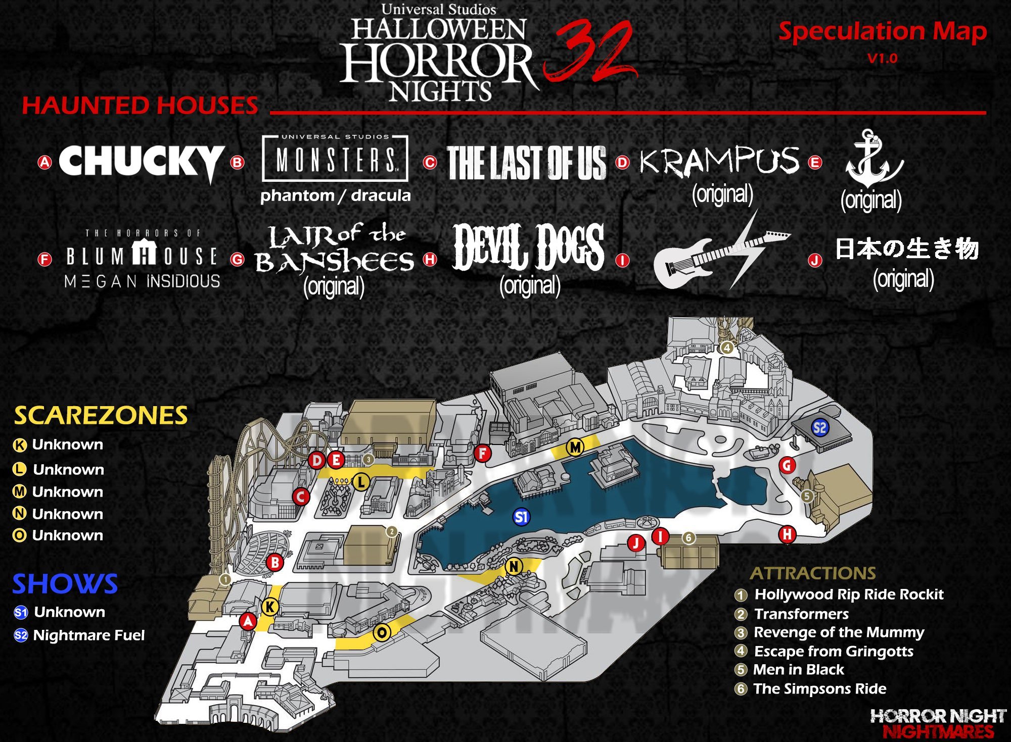 Halloween Horror Nights 2023 Speculation Map Arrives! — The Drop Network