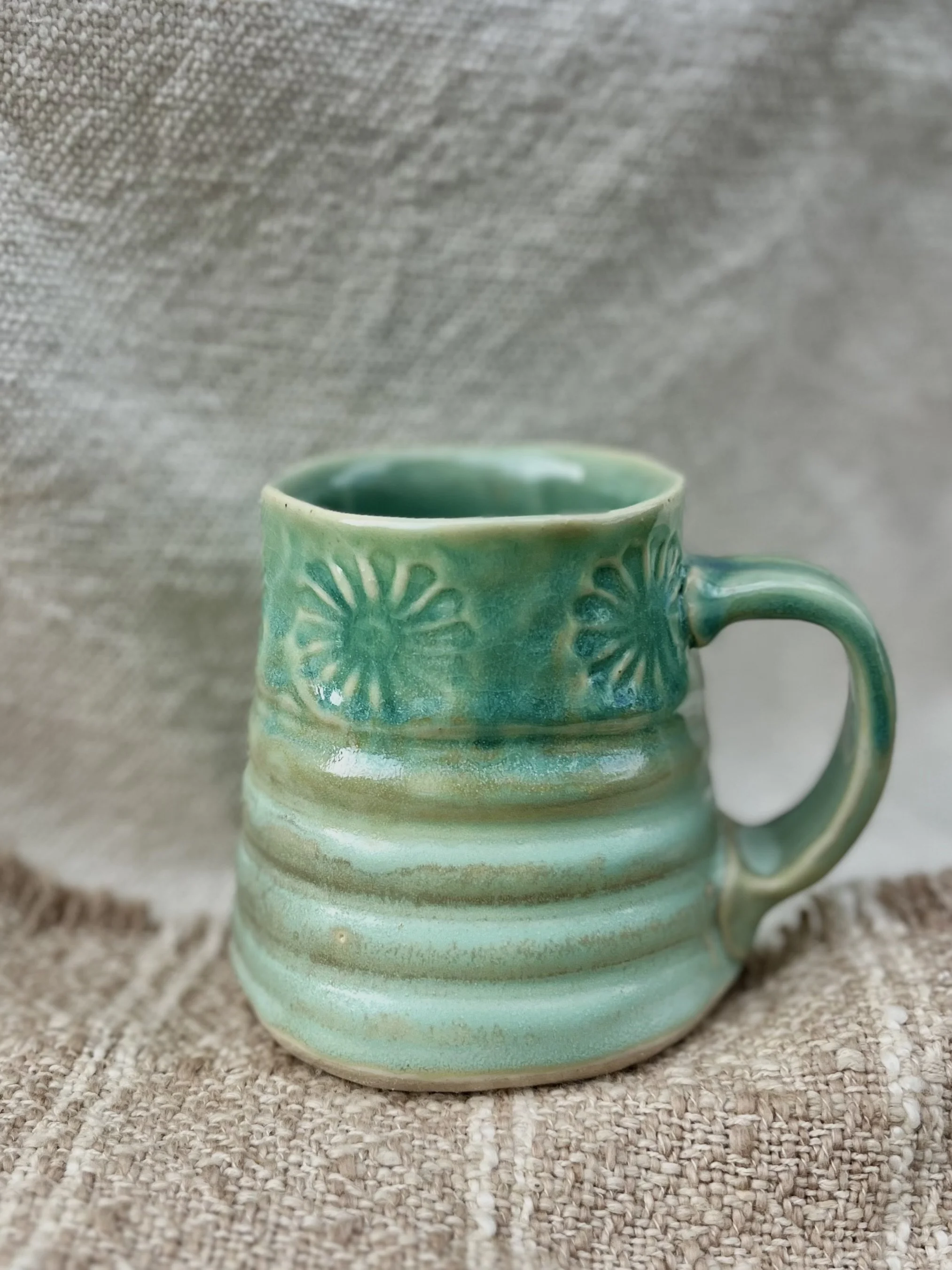 Turquoise Flower Mug