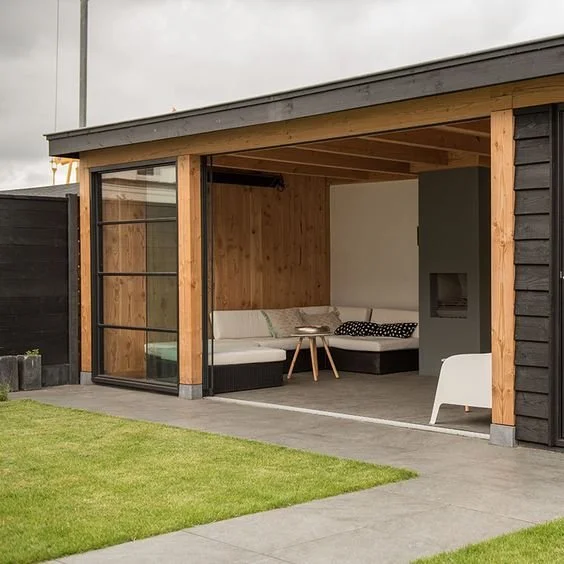 Pinterest: Maison de jardin avec espace lounge