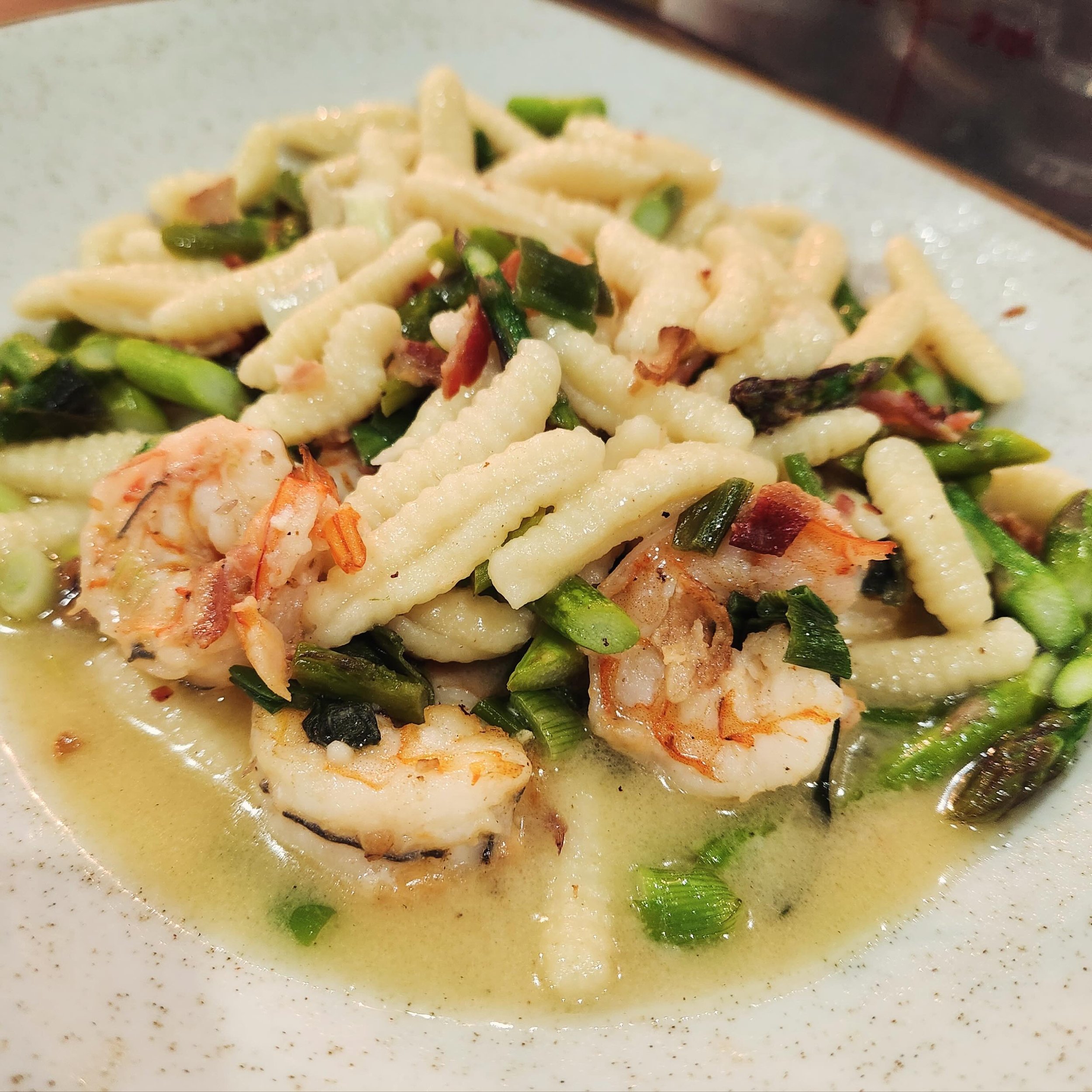 Our shrimp &amp; pasta dish has been a customer favorite this spring. With local NC shrimp and house-made cavatelli it&rsquo;s easy to see why. Come taste for yourself! Served for dinner Tuesday - Sunday. 
.
.
#nccatch #localseafood #freshseafood #ea