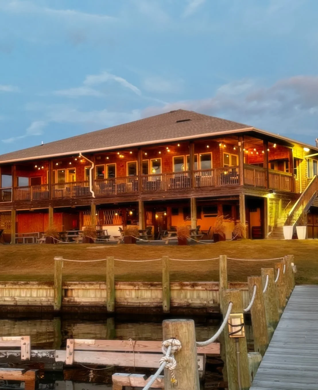 Come join us at The Village today! ☀️
&bull;
We&rsquo;re open for lunch and dinner upstairs, and our Soundside Tailgate is happening outside from noon until sunset.
&bull;
It&rsquo;s the perfect way to kick off Thanksgiving week on the OBX &ndash; go