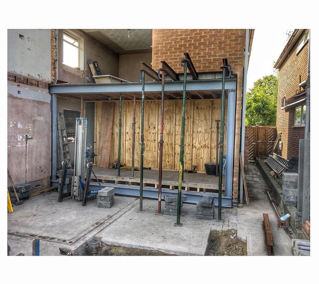 Steel frame installation as part of a new residential extension in Hull 
#structuralengineering #structuralsteel #structuraldesign #structural #engineering #steelwork #construction #homerenovations