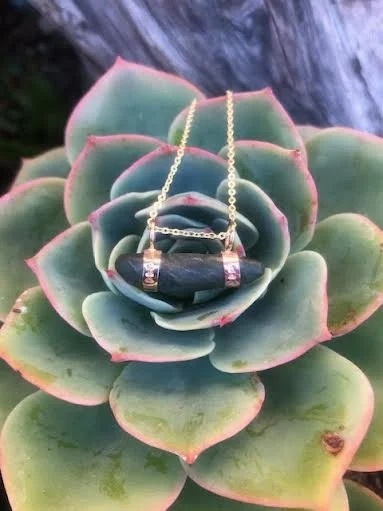 14k gold filled Beach stone necklace