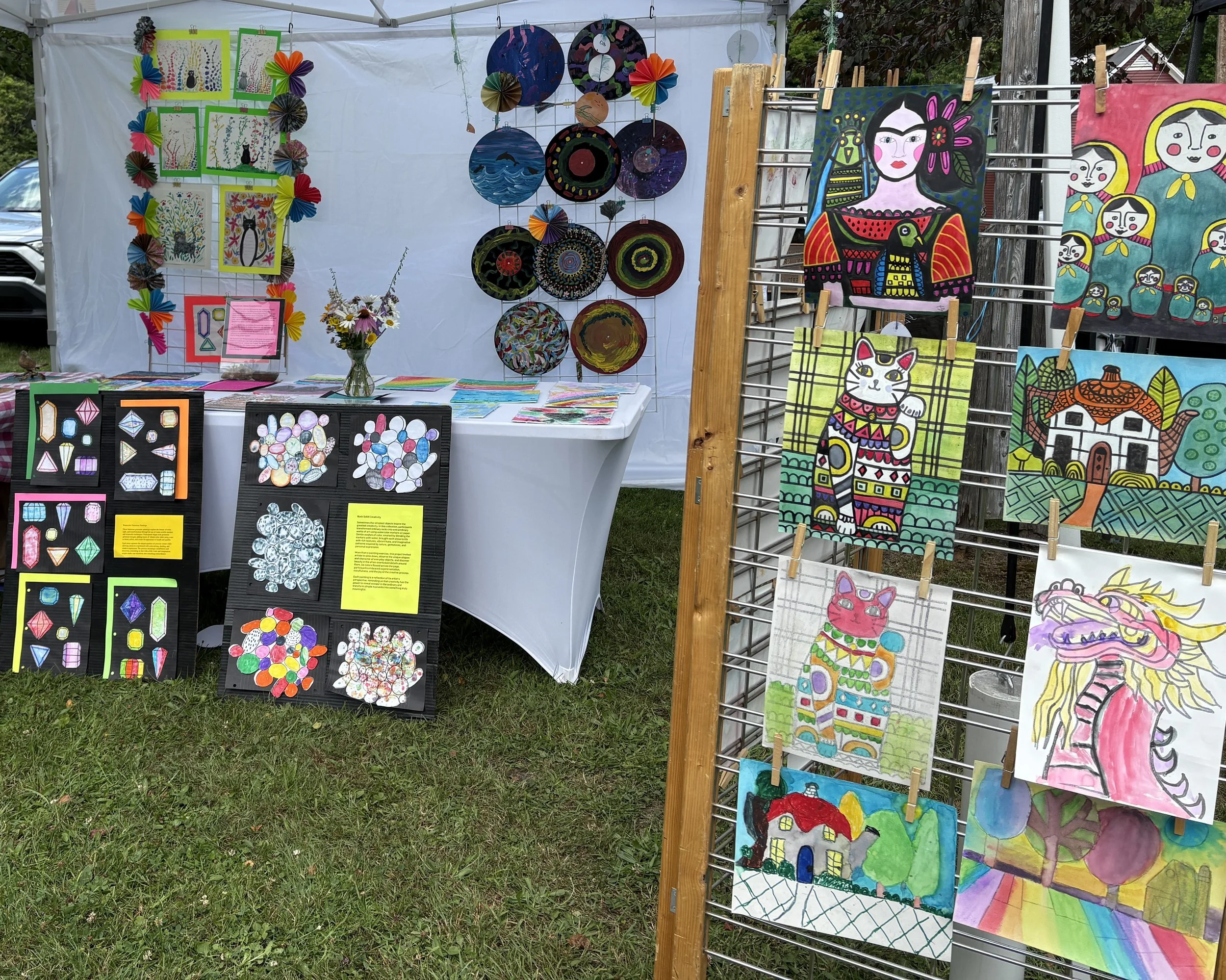 Artwork on display at Glover Farmers Market