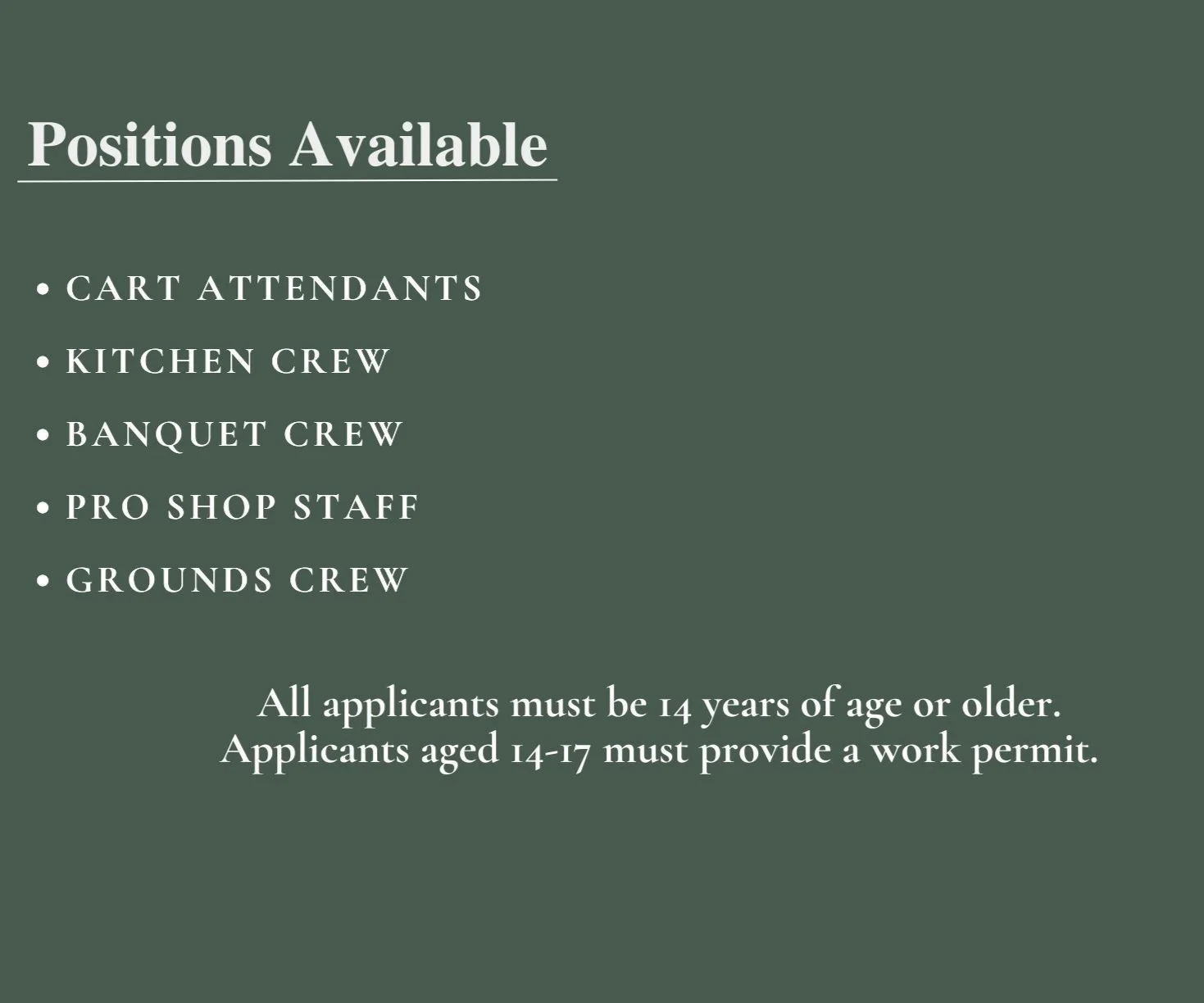 Employment — Dunham Hills