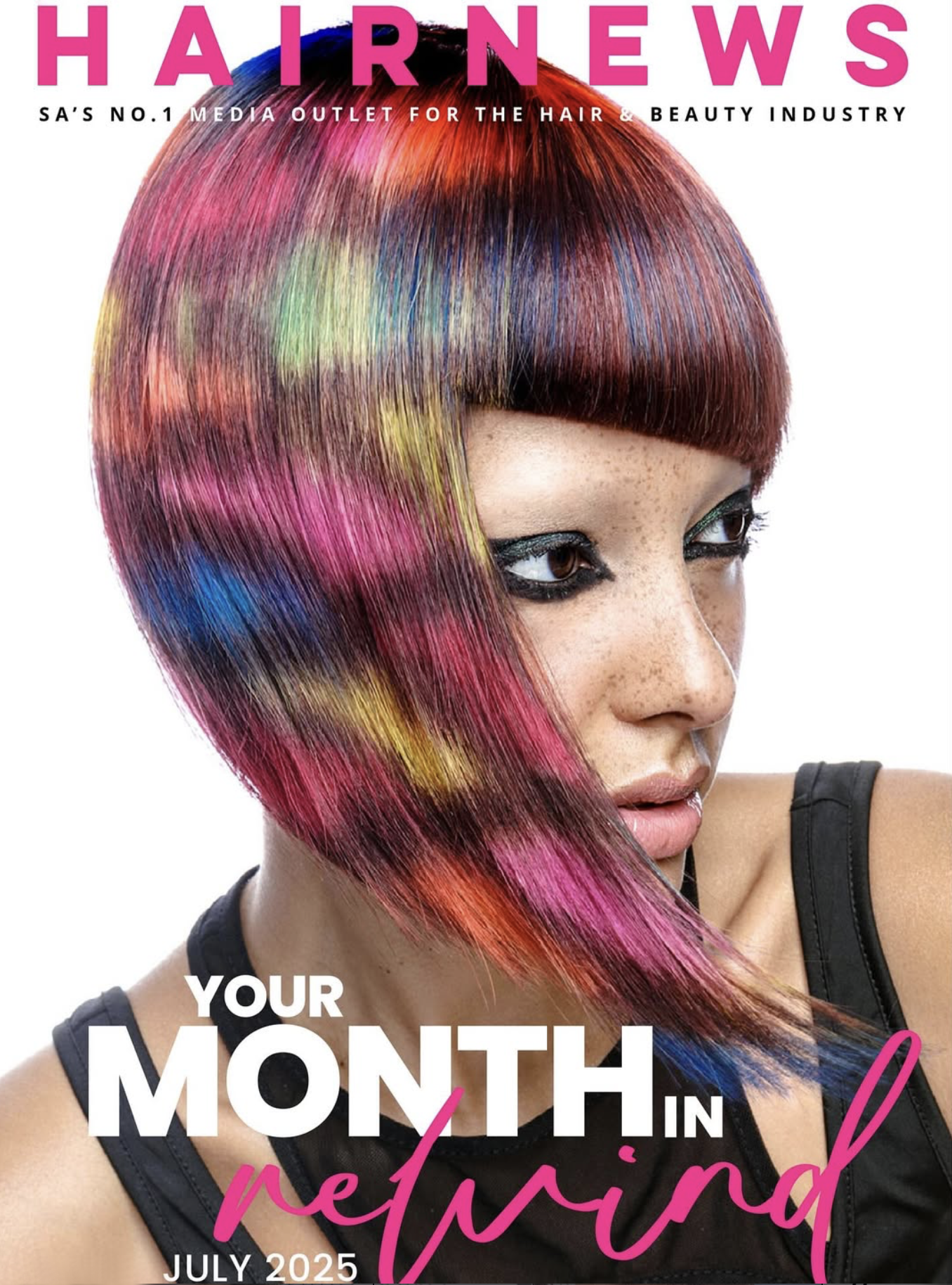 HairNews South Africa magazine cover, July 2025